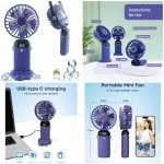 5-in-1 Portable Mini Fan with Digital Display – USB-C Rechargeable Handheld Fan (Random Color) - Image 5