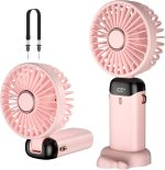 5-in-1 Portable Mini Fan with Digital Display – USB-C Rechargeable Handheld Fan (Random Color) - Image 4